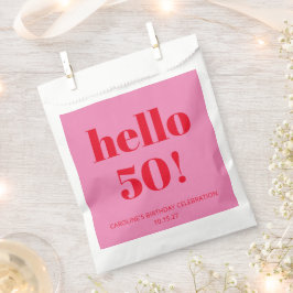 モダンで大胆なピンクとレッドの50歳の誕生日 フェイバーバッグ