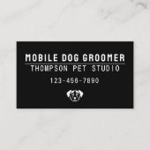モダンで大胆なプロフェッショナルな移動式犬トリマー 名刺 (正面)