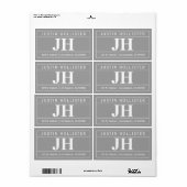 モダンで大胆なプロフェッショナル | グレー＆ホワイトの発送ラベル ラベル (フルシート)