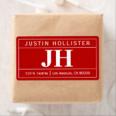 モダンで大胆なプロフェッショナル | 赤と白の出荷ラベル ラベル (インサイチュ)