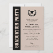 モダンで大胆なミニマルな卒業写真 招待状 (正面)