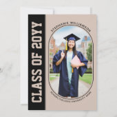 モダンで大胆なミニマルな卒業写真 招待状 (裏面)