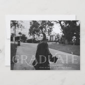 モダンで大胆な卒業発表 招待状 (正面)
