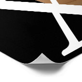 モダンで大胆な白と黒のトレンディな卒業写真 ポスター (角)