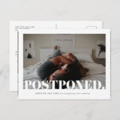 モダンで大胆な結婚式延期案内 日程変更 案内ポストカード (正面/裏面)