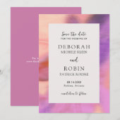 モダンで大胆な鮮やかな結婚式 セーブザデート (正面/裏面)