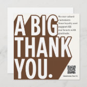 モダンで大胆な黒と白の結婚式のお礼カード 招待状 (正面/裏面)