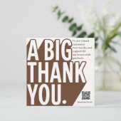 モダンで大胆な黒と白の結婚式のお礼カード 招待状 (スタンド正面)