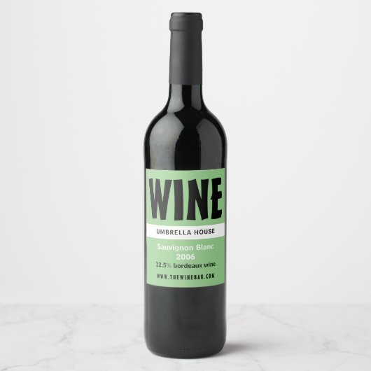 モダンで大胆な、ワインバー/ワイナリー ワインラベル (正面)