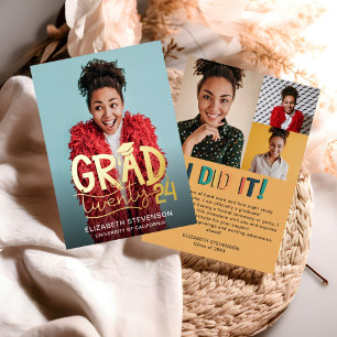モダンで大胆なGrad twenty24のお知らせ 箔招待状