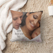 モダンで幸せな母の日の写真の枕 クッション (ブランケット)