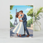 モダンで幸せな結婚式の後の隠れ家的披露宴の招待状 招待状 (スタンド正面)