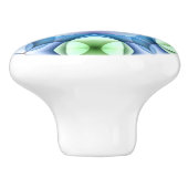 モダンで幾何学的で白いデイジー セラミックノブ (側面)