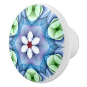 モダンで幾何学的で白いデイジー セラミックノブ (右)