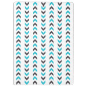 モダンで幾何学的で白く及び青の矢パターン クリップボード (裏面)