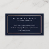 モダンで幾何学的なのどのばら色の金ゴールド|のエレガントな弓 名刺 (裏面)