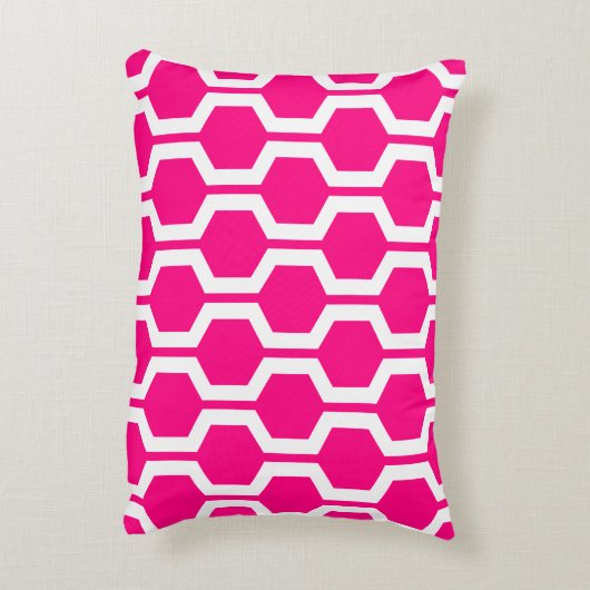 モダンで幾何学的なアクセントの枕-ショッキングピンク アクセントクッション (裏面(縦))