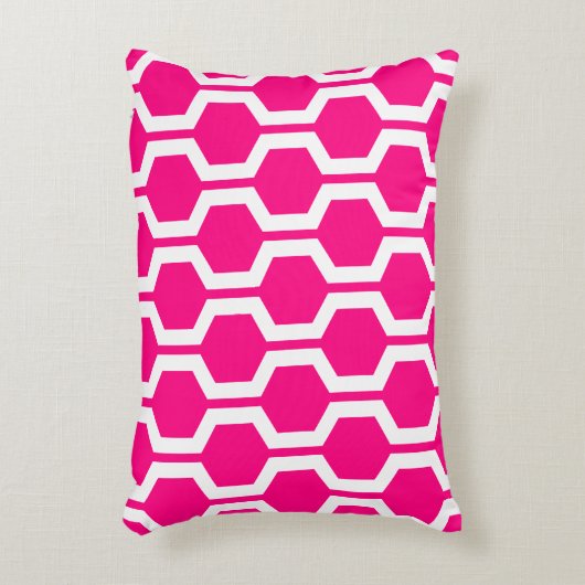 モダンで幾何学的なアクセントの枕-ショッキングピンク アクセントクッション (正面(垂直))