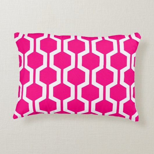 モダンで幾何学的なアクセントの枕-ショッキングピンク アクセントクッション (裏面)