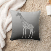 モダンで幾何学的なキリン、銀製灰色/灰色 クッション (ブランケット)