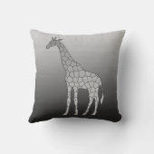 モダンで幾何学的なキリン、銀製灰色/灰色 クッション (裏面)