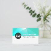 モダンで幾何学的なパターンカバー 名刺 (スタンド正面)