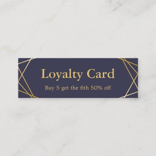 モダンで幾何学的なパターン小型ロイヤリティカード スキニー名刺 (正面)