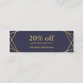 モダンで幾何学的なパターン小型割引クーポンカード スキニー名刺 (正面)