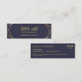 モダンで幾何学的なパターン小型割引クーポンカード スキニー名刺 (正面/裏面)