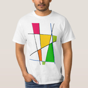 モダンで幾何学的なパターン明るい色 Tシャツ