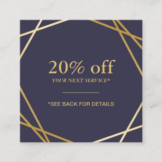 モダンで幾何学的なパターン正方形の割引カード スクエア名刺 (正面)