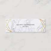 モダンで幾何学的なパターン金ゴールドの小型名刺 スキニー名刺 (正面)