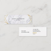 モダンで幾何学的なパターン金ゴールドの小型名刺 スキニー名刺 (正面/裏面)