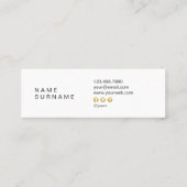 モダンで幾何学的なパターン金ゴールドの小型名刺 スキニー名刺 (裏面)