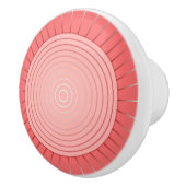 モダンで幾何学的な日が差すこと-深い珊瑚のピンク セラミックノブ (右)