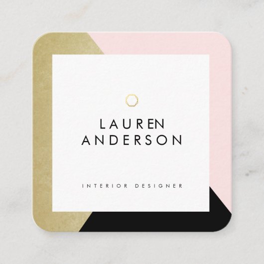 モダンで幾何学的な最小主義のデザイナー名刺 スクエア名刺 (正面)