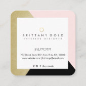 モダンで幾何学的な最小主義のデザイナー名刺 スクエア名刺 (裏面)