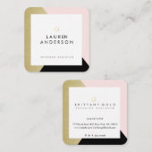 モダンで幾何学的な最小主義のデザイナー名刺 スクエア名刺 (正面/裏面)