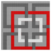 モダンで幾何学的な正方形、赤と白灰色 ファブリック (クローズアップ)