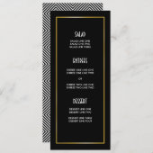 モダンで幾何学的な白黒ダイヤモンドパターン メニュー (正面/裏面)