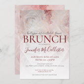 モダンで幾何学的な花のシックなブライダルシャワーのブランチ 招待状 (正面/裏面)