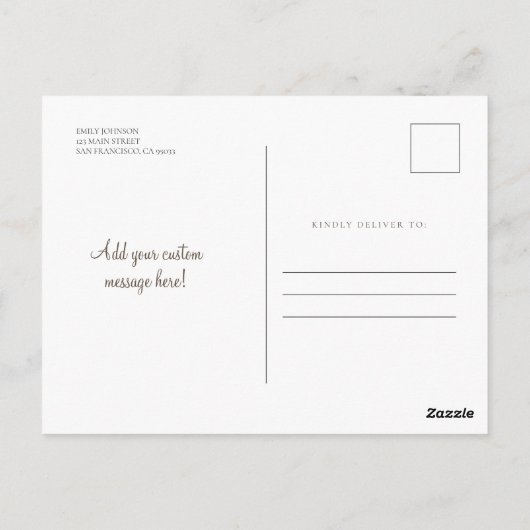 モダンで幾何学的な花の十字の洗礼の招待状 ポストカード (裏面)