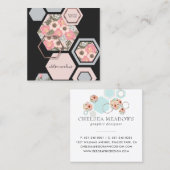 モダンで幾何学的な花柄|の蜂蜜の櫛の正方形 スクエア名刺 (正面/裏面)