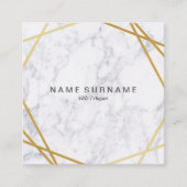 モダンで幾何学的な金ゴールドの大理石の正方形の名刺 スクエア名刺 (正面)