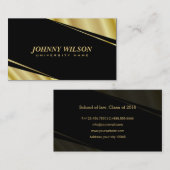 モダンで幾何学的な金ゴールド及び黒い大学院生 コーリングカード (正面/裏面)