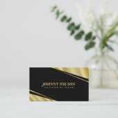 モダンで幾何学的な金ゴールド及び黒い大学院生 コーリングカード (スタンド正面)