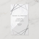 モダンで幾何学的なMarble&Greyのアポイントメントの垂直 名刺 (裏面)