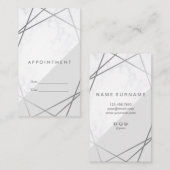 モダンで幾何学的なMarble&Greyのアポイントメントの垂直 名刺 (正面/裏面)