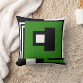 モダンで幾何学的なstの黒く、白い及び緑を置いて下さい クッション (ブランケット)