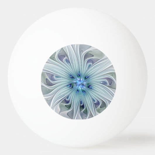 モダンで抽象的なブルーパステルの花の美しさ 卓球ボール (正面)